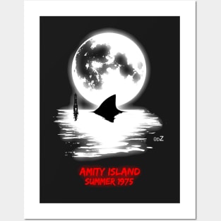 Jaws full moon graphic Posters and Art